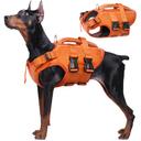 Kuoser Dog Life Jacket, High Flotation Reflective Dog Life Vest, Orange, XL