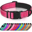 Joytale Reflective Dog Collar, Adjustable Neoprene Padded, Hotpink L