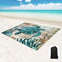 Hiwoss Beach Blanket Waterproof Sandproof Oversized 95”x 80”,Sand Free Beach Mat with Corner Pockets,Portable Mesh Bag f