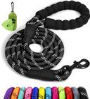 Taglory Rope Dog Leash for Medium Large Dogs, 6 FT Padded Handle, Black